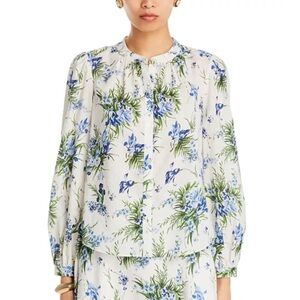 Veronica Beard Ashlynn Floral Top Size 8 100% cotton and Like New!